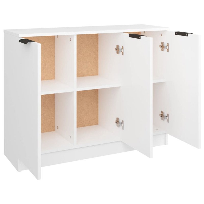 vidaXL Komoda biela 90,5x30x70 cm spracované drevo