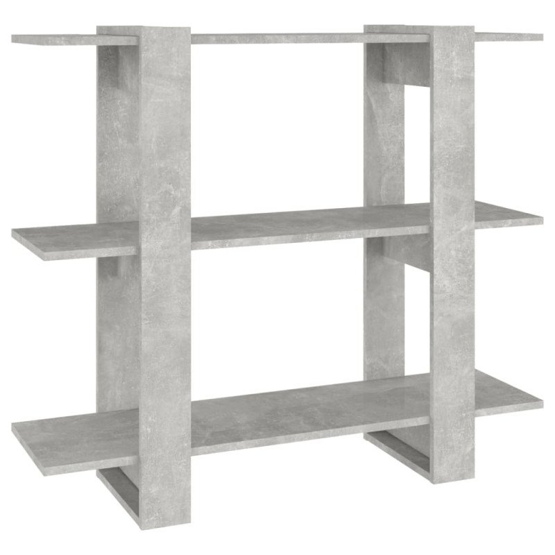 vidaXL Knižnica/deliaca stena betónová sivá 100x30x87 cm
