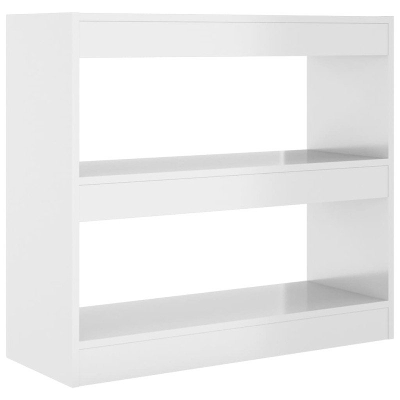 vidaXL Knižnica/deliaca stena lesklá biela 80x30x72 cm