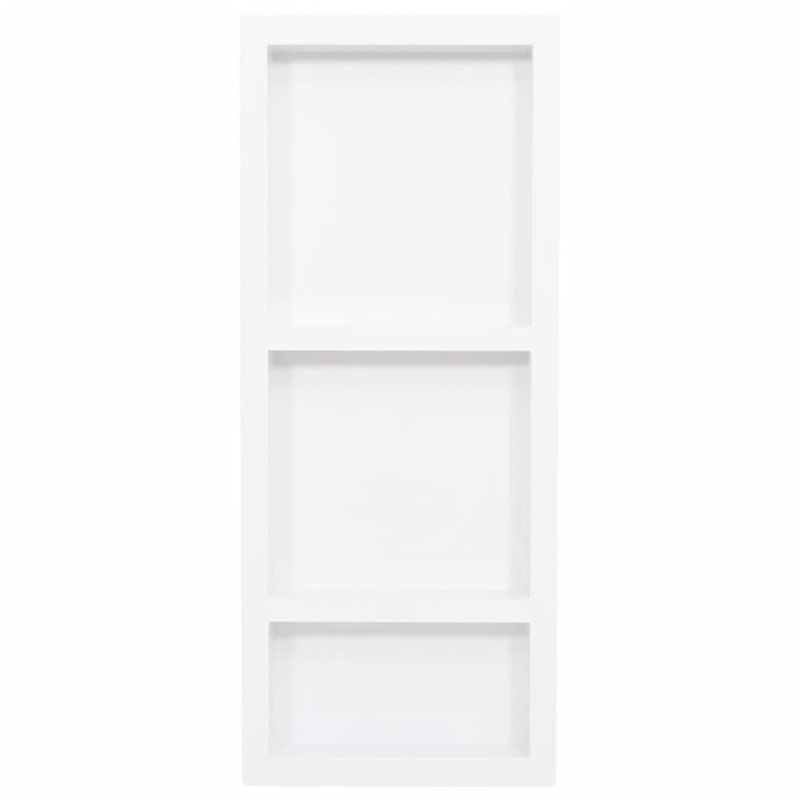 vidaXL Sprchový výklenok s 3 priehradkami matný biely 41x99x9 cm