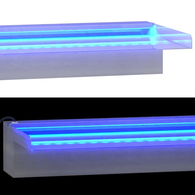 vidaXL Vodopádový prepad s RGB LED diódami nehrdzavejúca oceľ 45 cm