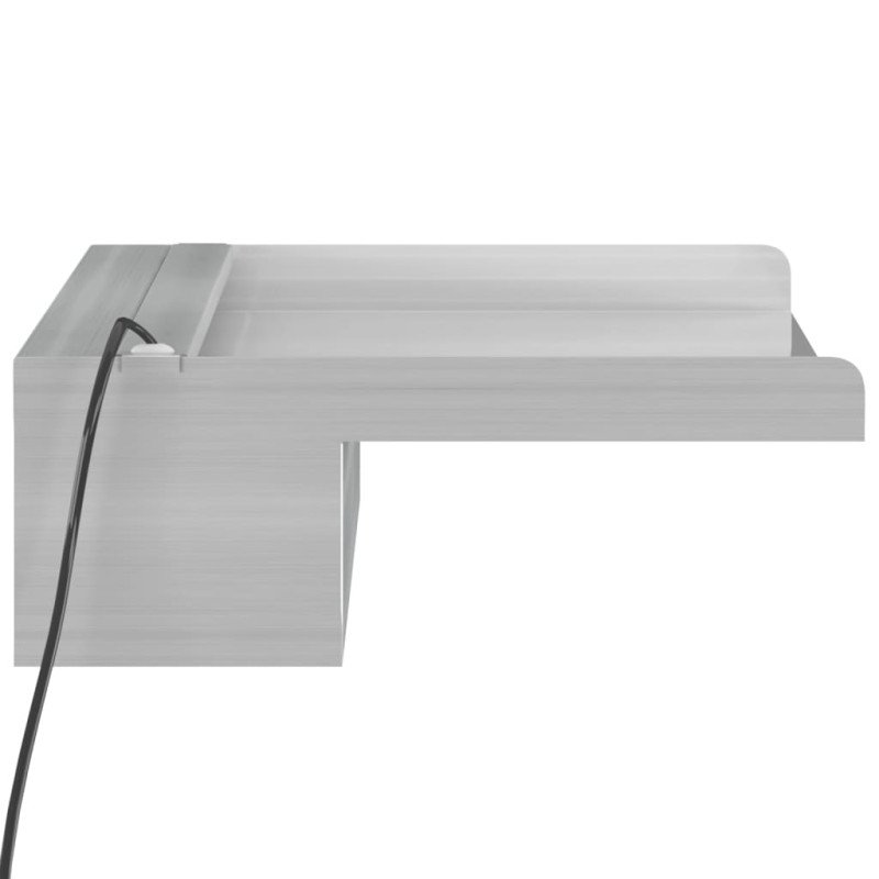 vidaXL Vodopádový prepad s RGB LED diódami nehrdzavejúca oceľ 45 cm