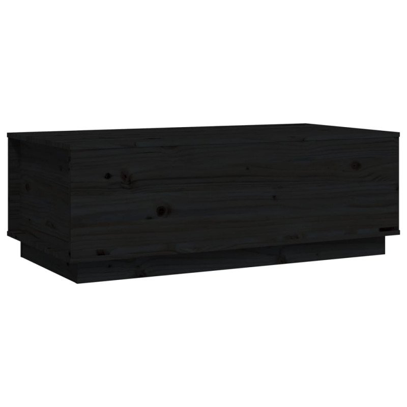 vidaXL Konferenčný stolík čierny 100x50x35 cm borovicový masív