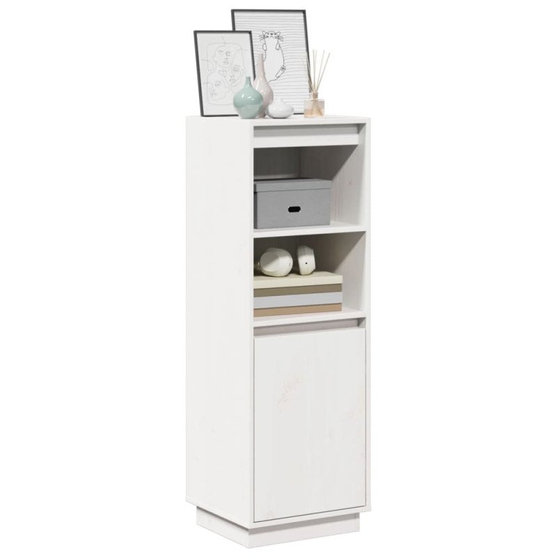vidaXL Komoda biela 37x34x110 cm masívna borovica