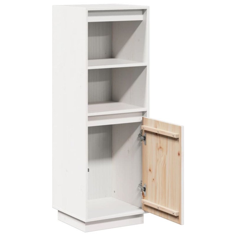 vidaXL Komoda biela 37x34x110 cm masívna borovica