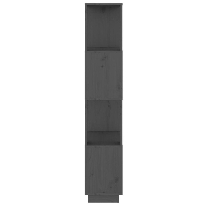 vidaXL Knižnica/deliaca stena sivá 51x25x132 cm masívna borovica