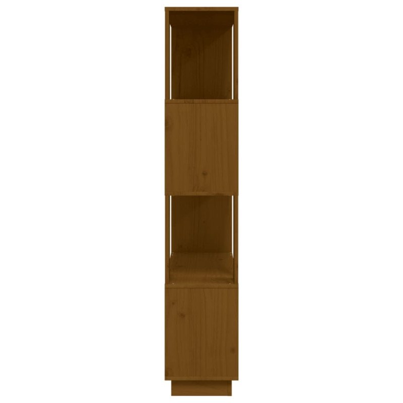 vidaXL Knižnica/deliaca stena hnedá 80x25x132 cm masívna borovica