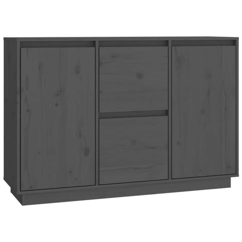 vidaXL Komoda sivá 111x34x75 cm borovicový masív