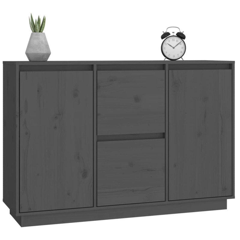 vidaXL Komoda sivá 111x34x75 cm borovicový masív