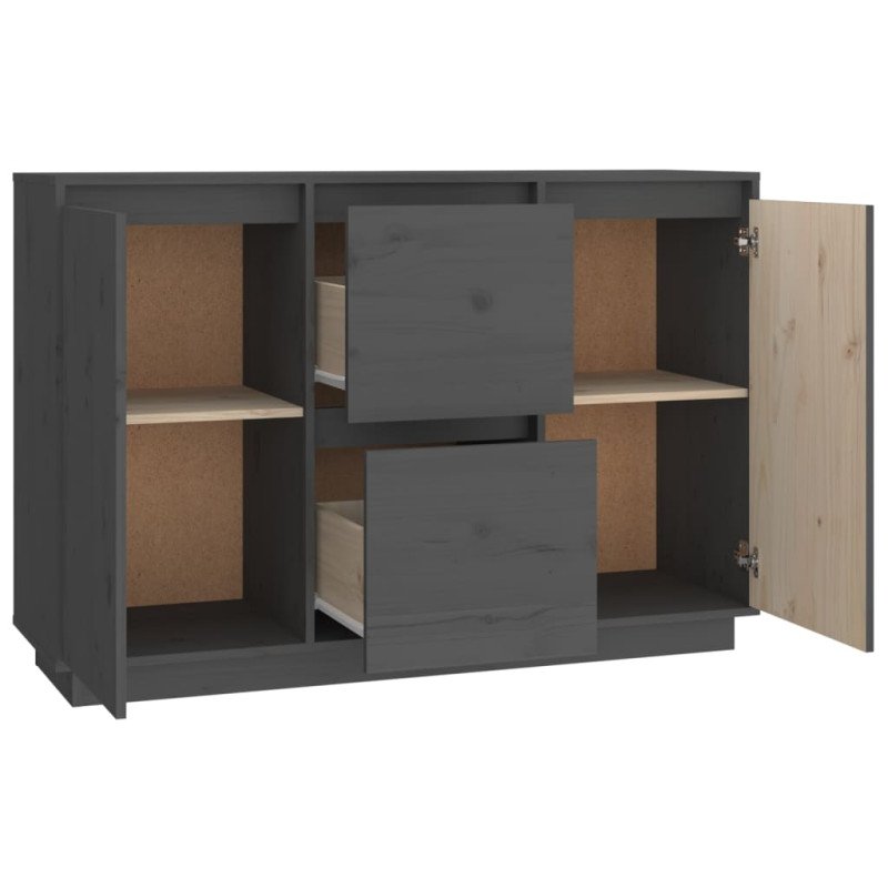 vidaXL Komoda sivá 111x34x75 cm borovicový masív