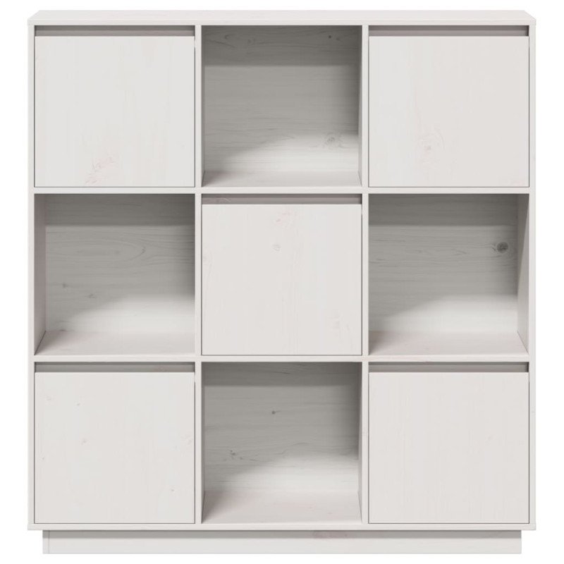 vidaXL Vysoká skrinka biela 110,5x35x117 cm masívna borovica