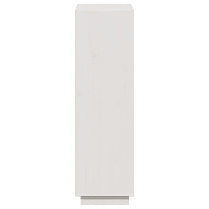 vidaXL Vysoká skrinka biela 110,5x35x117 cm masívna borovica