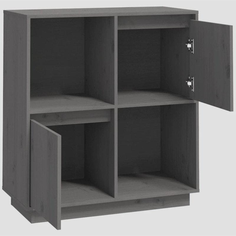 vidaXL Komoda sivá 74x35x80 cm borovicový masív