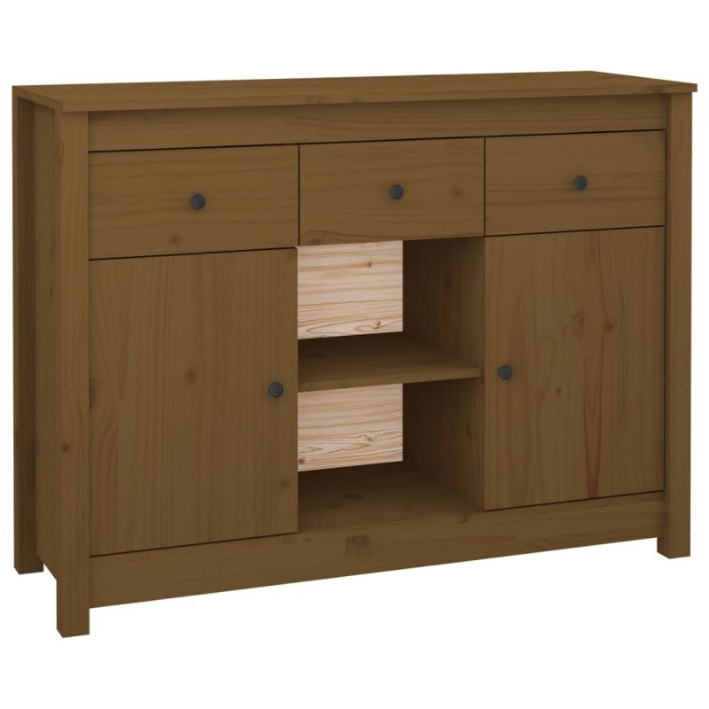 vidaXL Komoda medovo-hnedá 100x35x74,5 cm borovicový masív