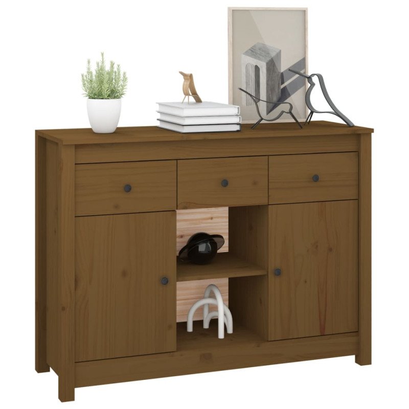 vidaXL Komoda medovo-hnedá 100x35x74,5 cm borovicový masív
