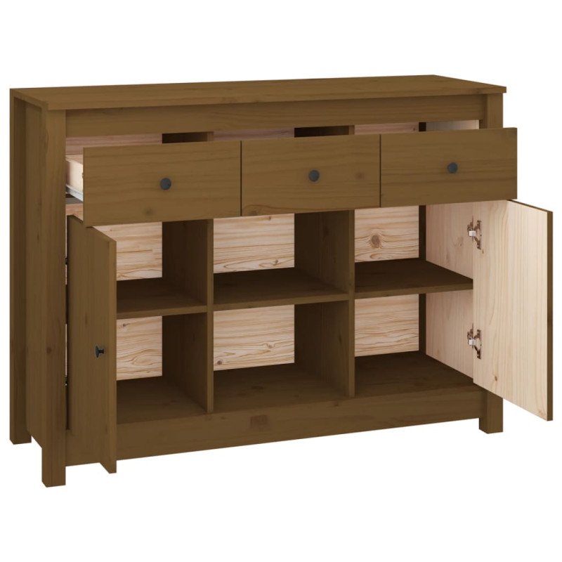 vidaXL Komoda medovo-hnedá 100x35x74,5 cm borovicový masív