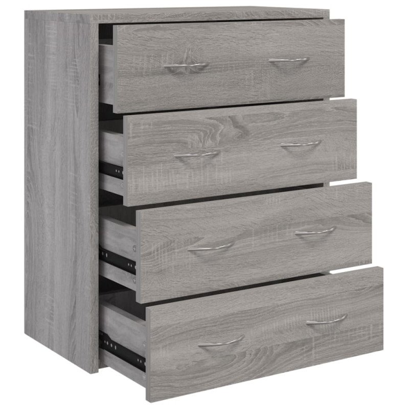 vidaXL Komoda so 4 zásuvkami 60x30,5x71 cm sivá sonoma