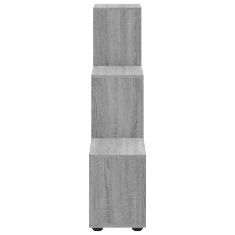 vidaXL Knižnica v tvare schodov sivý dub sonoma 107cm spracované drevo