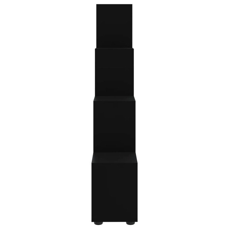 vidaXL Knižnica v tvare schodov čierna 142 cm spracované drevo