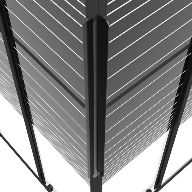 vidaXL Pruhovaný sprchový kút ESG 80x80x180 cm čierny