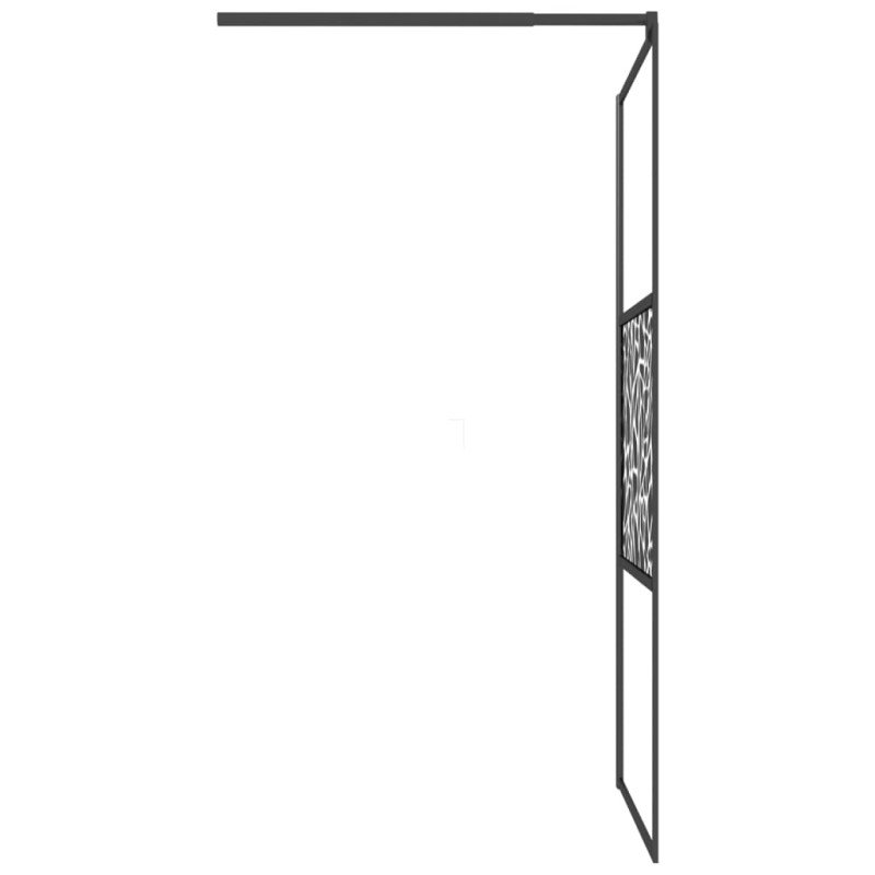 vidaXL Sprchová zástena z ESG skla s dizajnom kameňov 100x195cm čierna