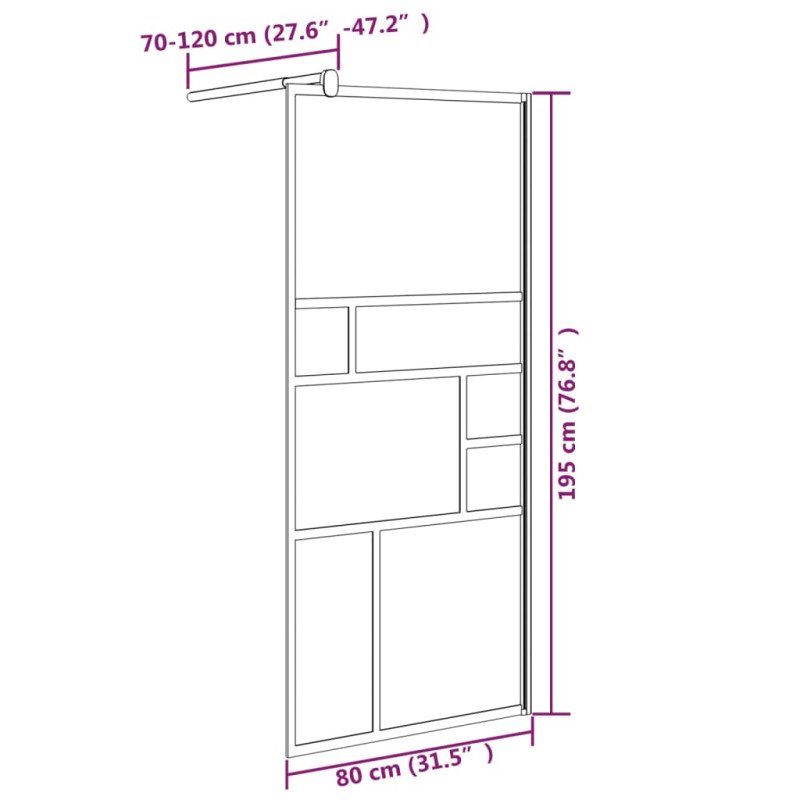 vidaXL Sprchová zástena 80x195 cm ESG sklo biela
