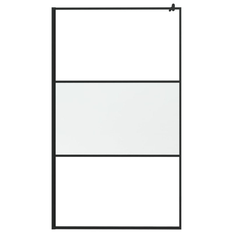 vidaXL Sprchová zástena 115x195 cm polopriehľadné ESG sklo čierna