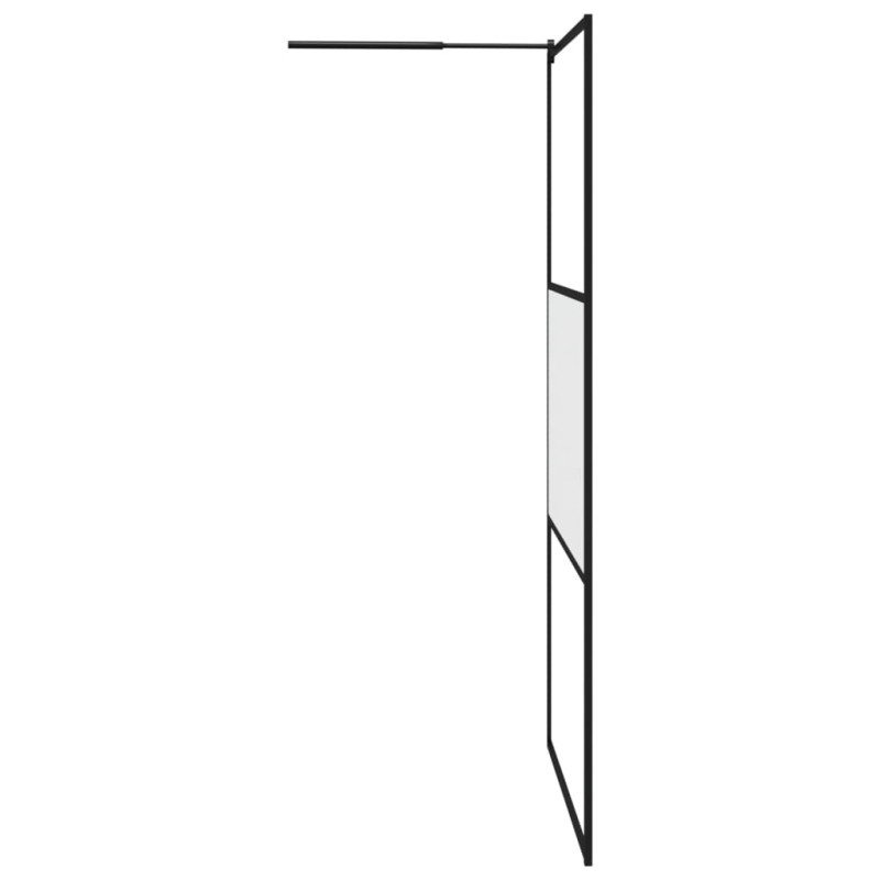 vidaXL Sprchová zástena 115x195 cm polopriehľadné ESG sklo čierna