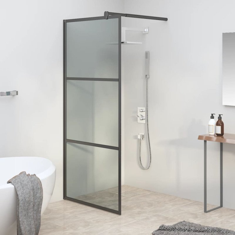 vidaXL Sprchová zástena 80x195 cm tmavé ESG sklo čierna