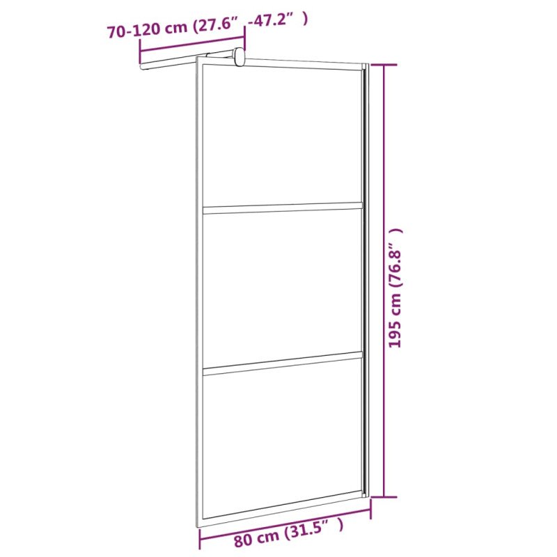 vidaXL Sprchová zástena 80x195 cm tmavé ESG sklo čierna