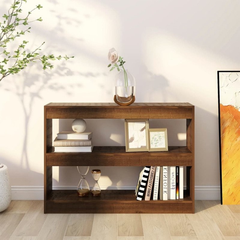 vidaXL Knižnica/deliaca stena hnedý dub 100x30x72 cm