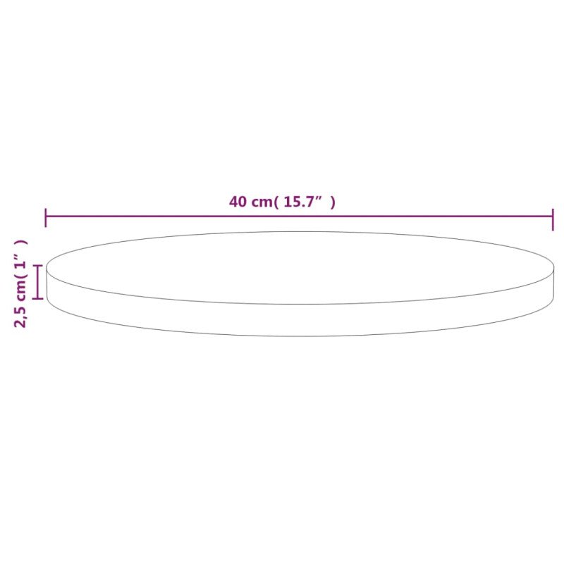 vidaXL Stolová doska biela Ø40x2,5 cm masívna borovica