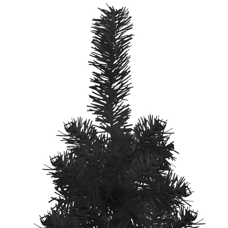 vidaXL Umelý vianočný polovičný stromček s podstavcom čierny 120 cm