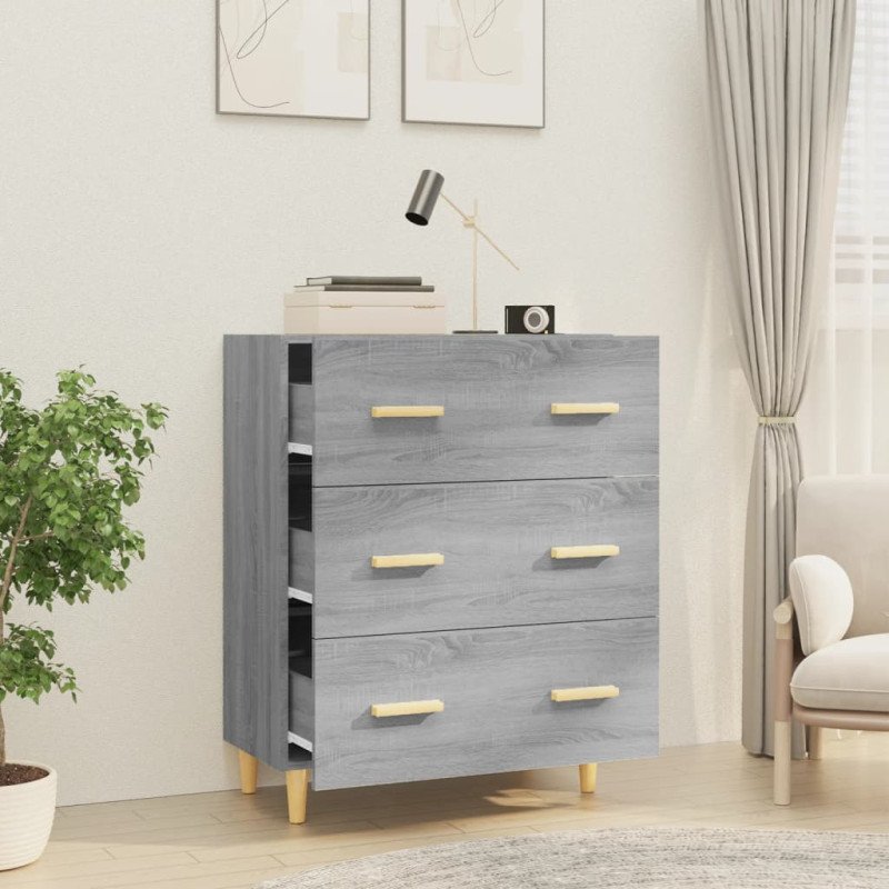 vidaXL Komoda sivý dub sonoma 70x34x90 cm spracované drevo