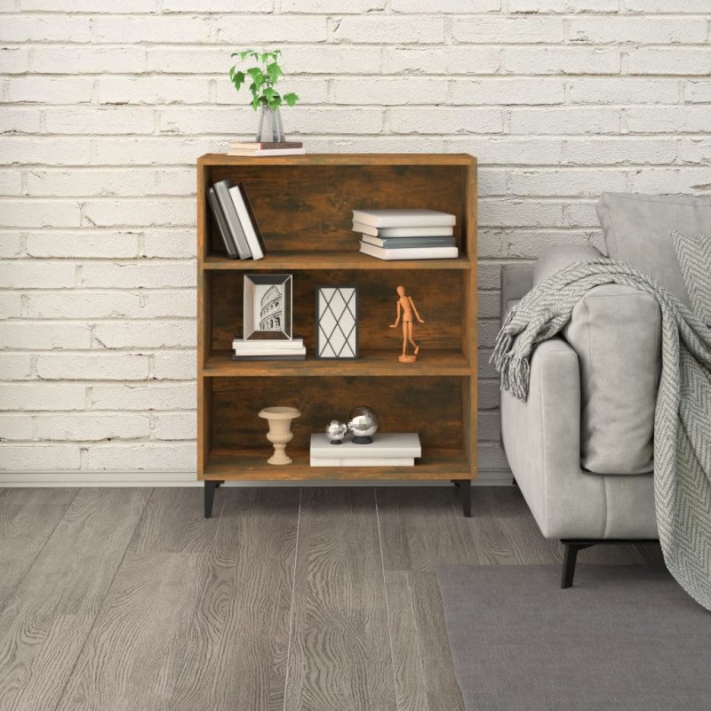 vidaXL Komoda dymový dub 69,5x32,5x90 cm spracované drevo