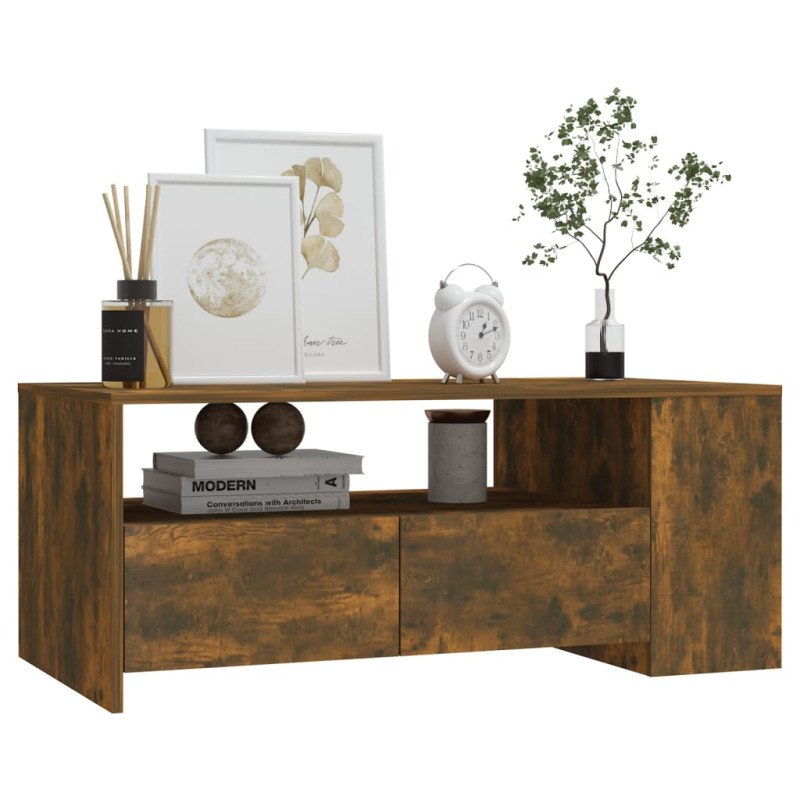 vidaXL Konferenčný stolík dymový dub 102x55x42 cm spracované drevo