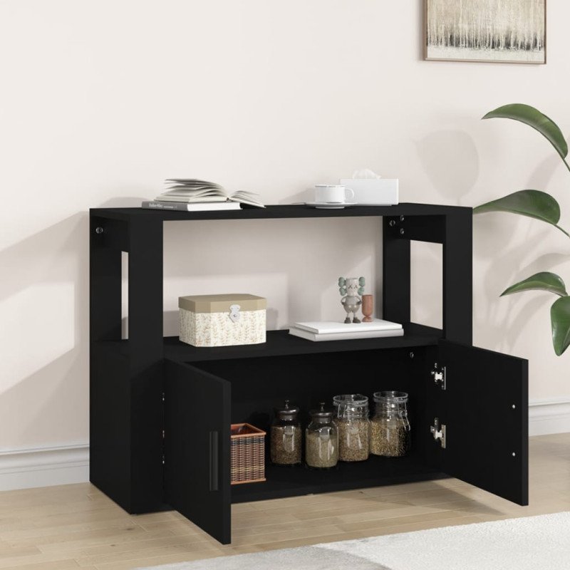 vidaXL Komoda čierna 80x30x60 cm spracované drevo