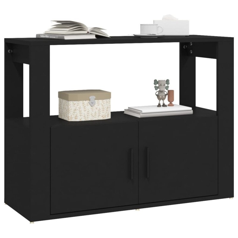 vidaXL Komoda čierna 80x30x60 cm spracované drevo