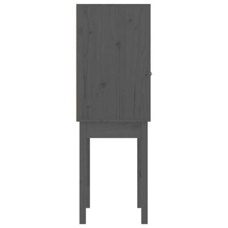 vidaXL Vysoká skrinka sivá 60x40x120 cm masívna borovica