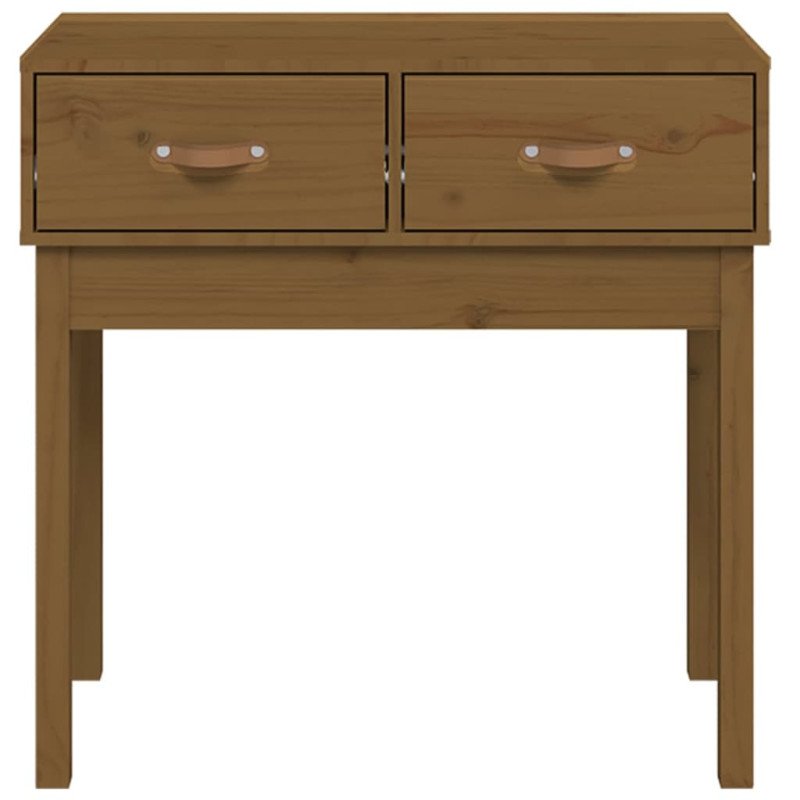 vidaXL Konzolový stolík medovohnedý 76,5x40x75 cm masívna borovica