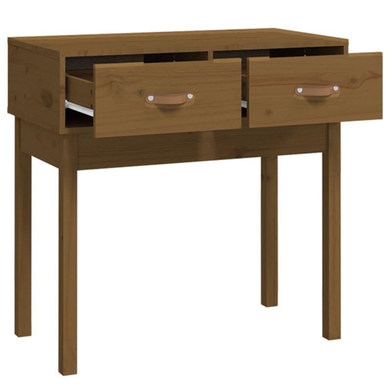 vidaXL Konzolový stolík medovohnedý 76,5x40x75 cm masívna borovica