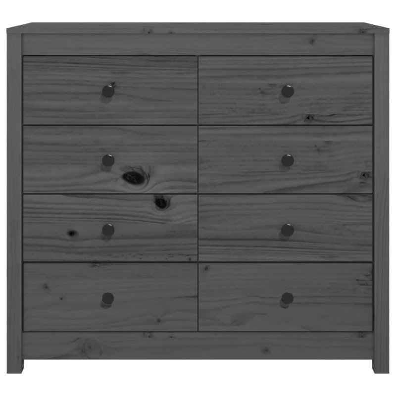 VidaXL Bočná skrinka sivá 100x40x90 cm masívna borovica