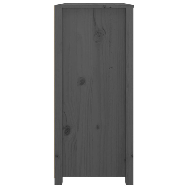 VidaXL Bočná skrinka sivá 100x40x90 cm masívna borovica