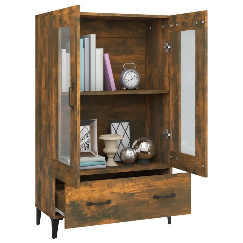 vidaXL Kredenc dymový dub 70x31x115 cm spracované drevo