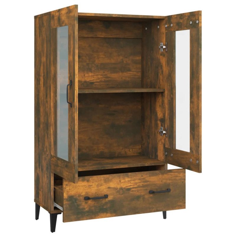 vidaXL Kredenc dymový dub 70x31x115 cm spracované drevo
