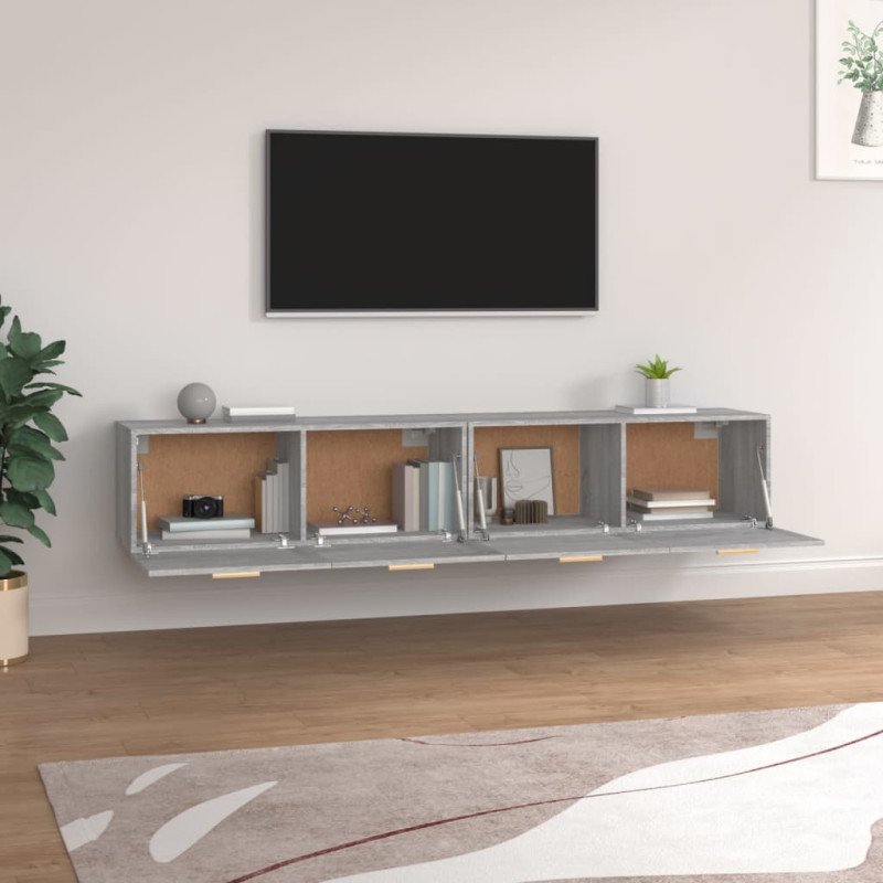 vidaXL Nástenné skrinky 2 ks sivé sonoma 100x36,5x35cm sprac. drevo