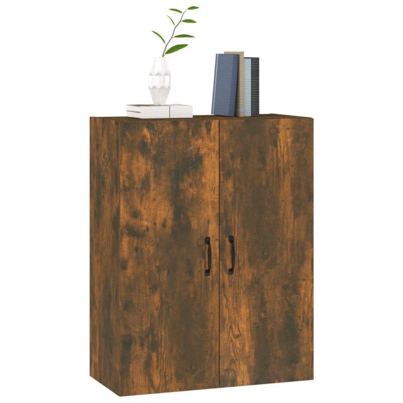 vidaXL Závesná skrinka dymový dub 69,5x34x90 cm spracované drevo