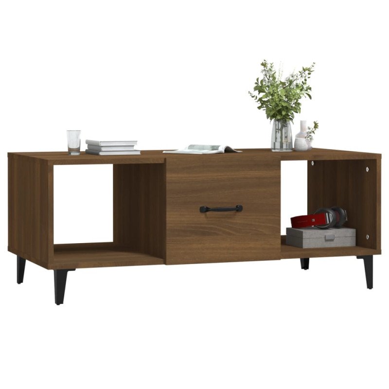 vidaXL Konferenčný stolík hnedý dub 102x50x40 cm spracované drevo