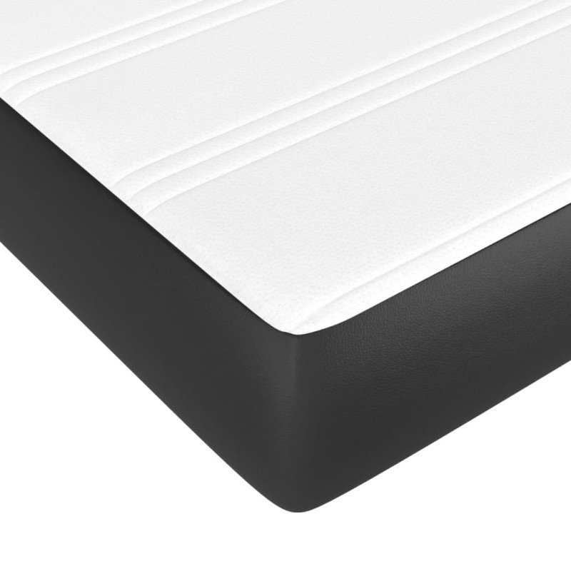 vidaXL Matrac s taštičkovými pružinami čierny 90x200x20 cm umelá koža