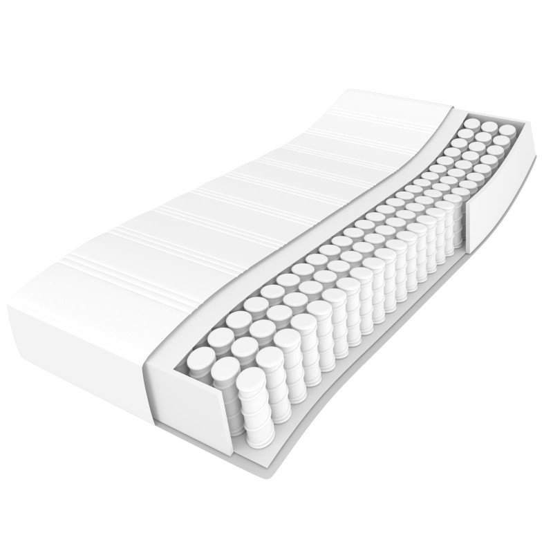 vidaXL Matrac s taštičkovými pružinami biely 100x200x20 cm umelá koža